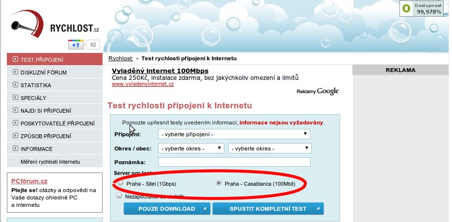 Jak objektivně změřit rychlost internetu